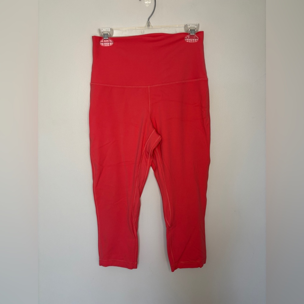 Lululemon Align High Rise Crop 21” Nulu Size 10 Rasberry Cream